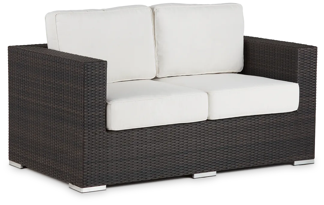 Fina White Loveseat