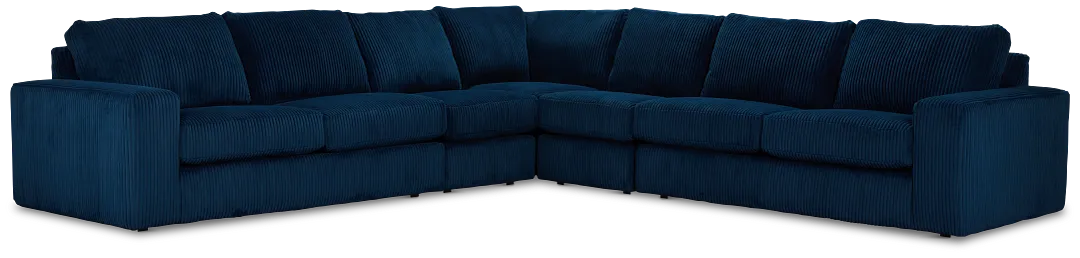 Charlie Dark Blue Fabric Large Two-arm Sectional