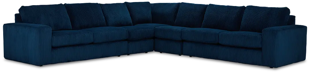 Charlie Dark Blue Fabric Large Two-arm Sectional Charlie Dark Blue Fabric Large Two-arm Sectional