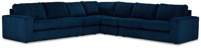 Charlie Dark Blue Fabric Large Two-arm Sectional