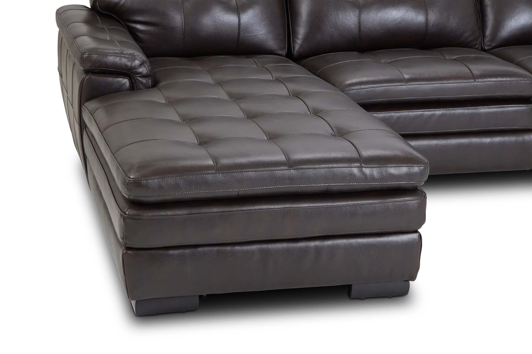 Braden Dark Brown Leather Left Chaise Sectional Braden Dark Brown Leather Left Chaise Sectional