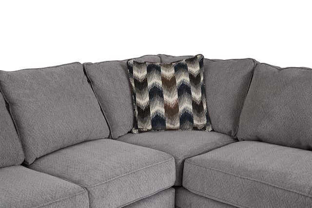 Charlie Light Gray Fabric Right Bumper Sectional