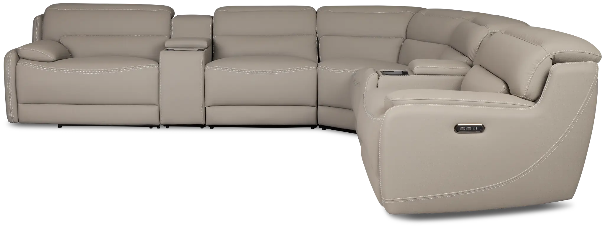 Jett Gray Micro Large Dual Power Reclining Two-arm Sectional Jett Gray Micro Large Dual Power Reclining Two-arm Sectional