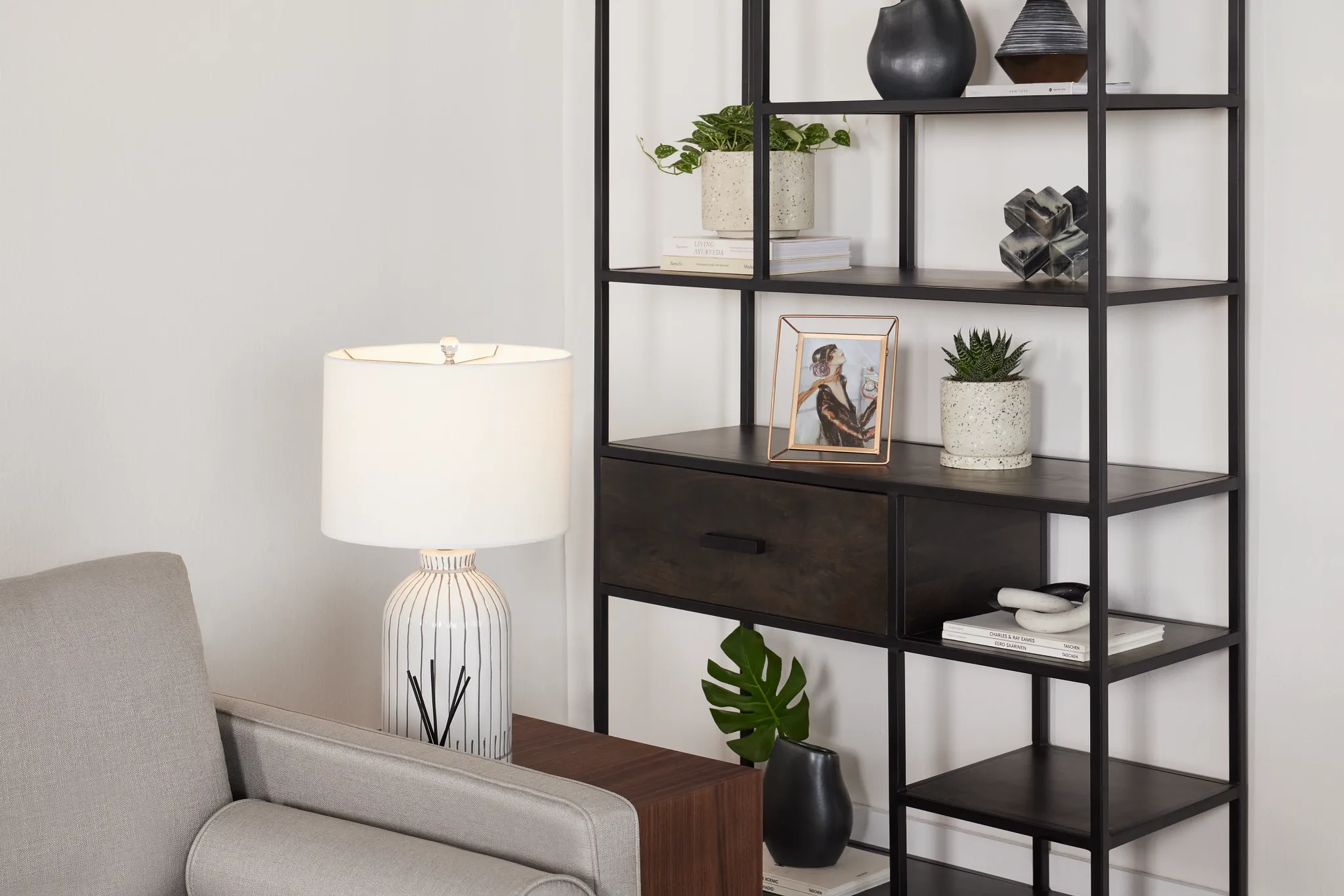 Cleo 1-drawer Metal Bookcase