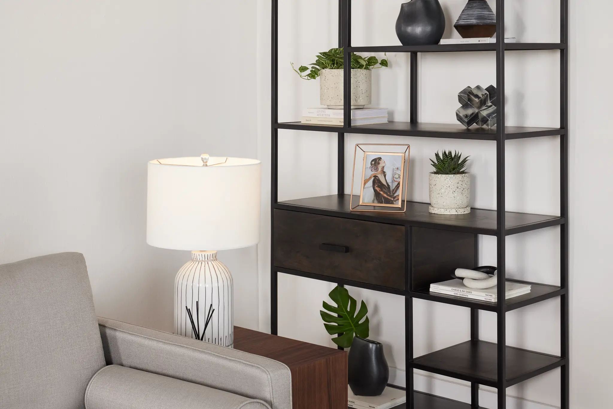 Cleo 1-drawer Metal Bookcase Cleo 1-drawer Metal Bookcase