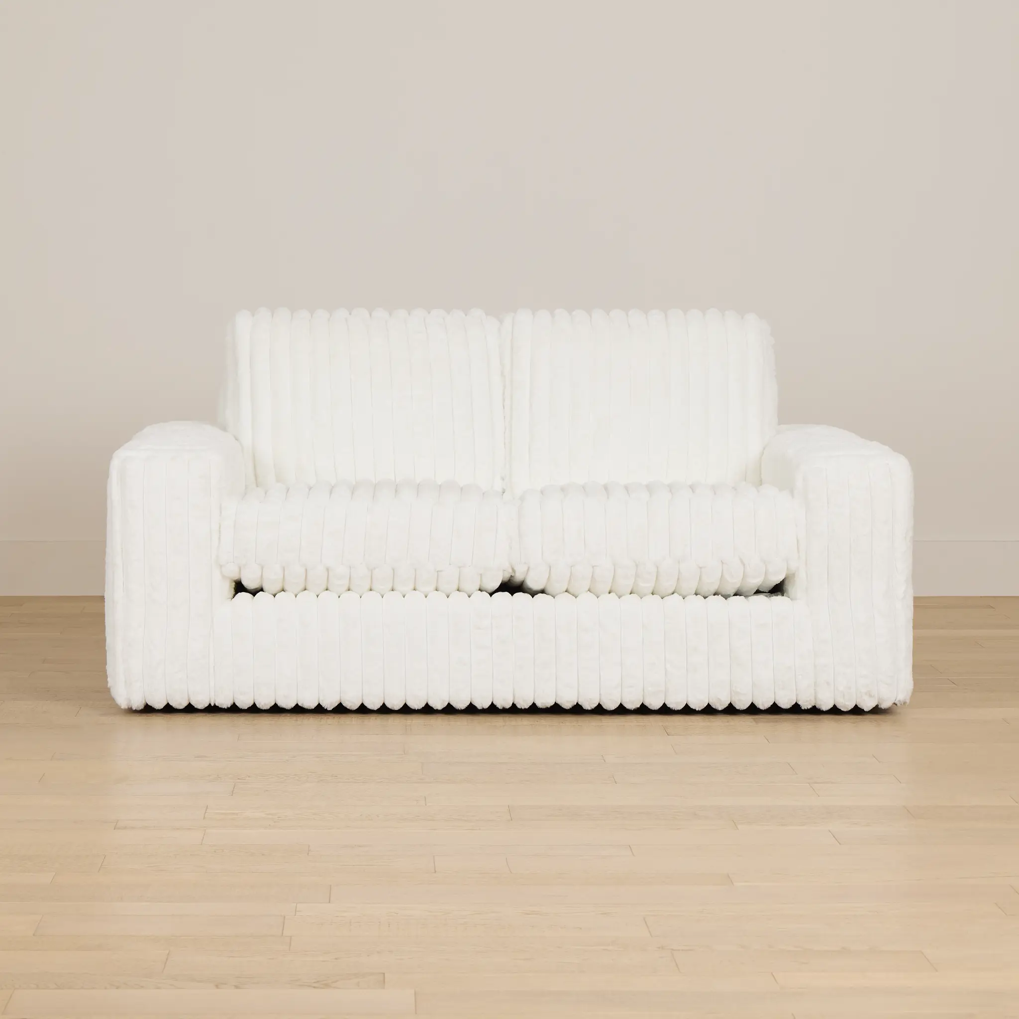 Teddy White Fabric Loveseat Teddy White Fabric Loveseat