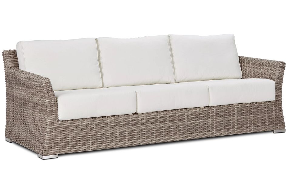 Raleigh White Woven Sofa, (1)