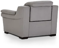 Sentinel Light Gray Micro Power Recliner With Power Headrest