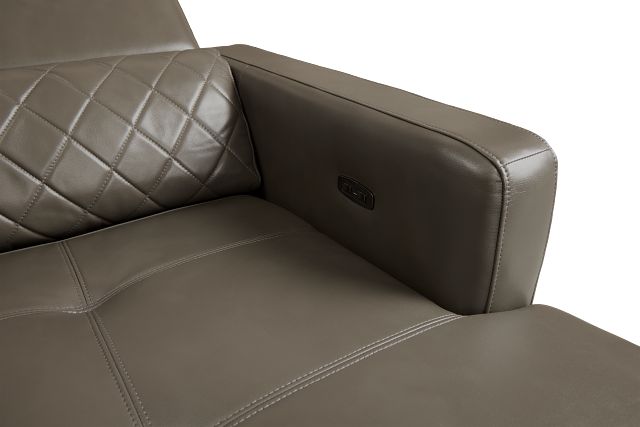 Ava Dark Gray Micro Right Chaise Power Reclining Sectional