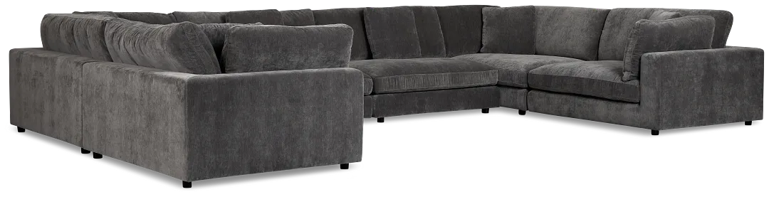 Lounge Dark Gray Fabric U-shaped Sectional