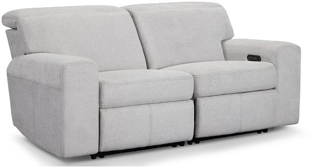 Callum Light Gray Fabric Power Reclining Sofa