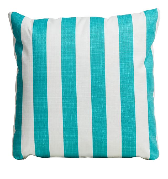 Stripe Aqua 20" Indoor/outdoor Accent Pillow