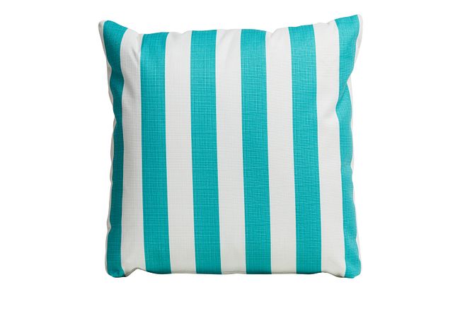 Stripe Aqua 20" Indoor/outdoor Accent Pillow