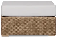 Montecito Light Tone Large Ottoman With Light Beige Cushions