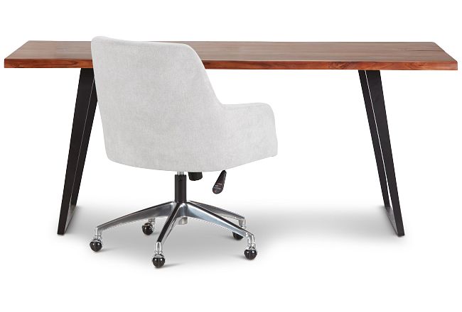 Shiloh Mid Tone Wood Desk And Chair