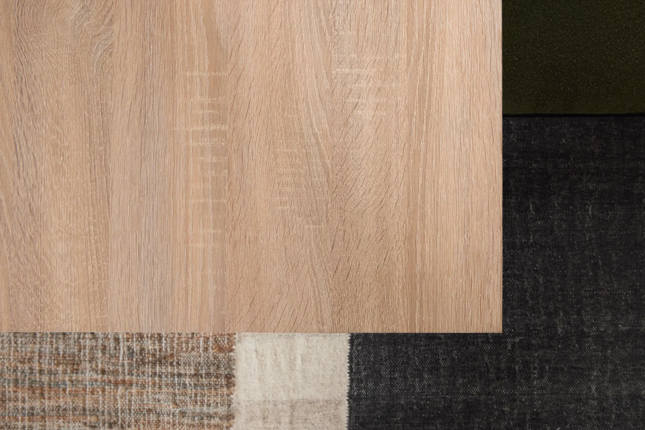 Lynden Light Tone Rect Table & 4 Green Upholstered Side Chairs