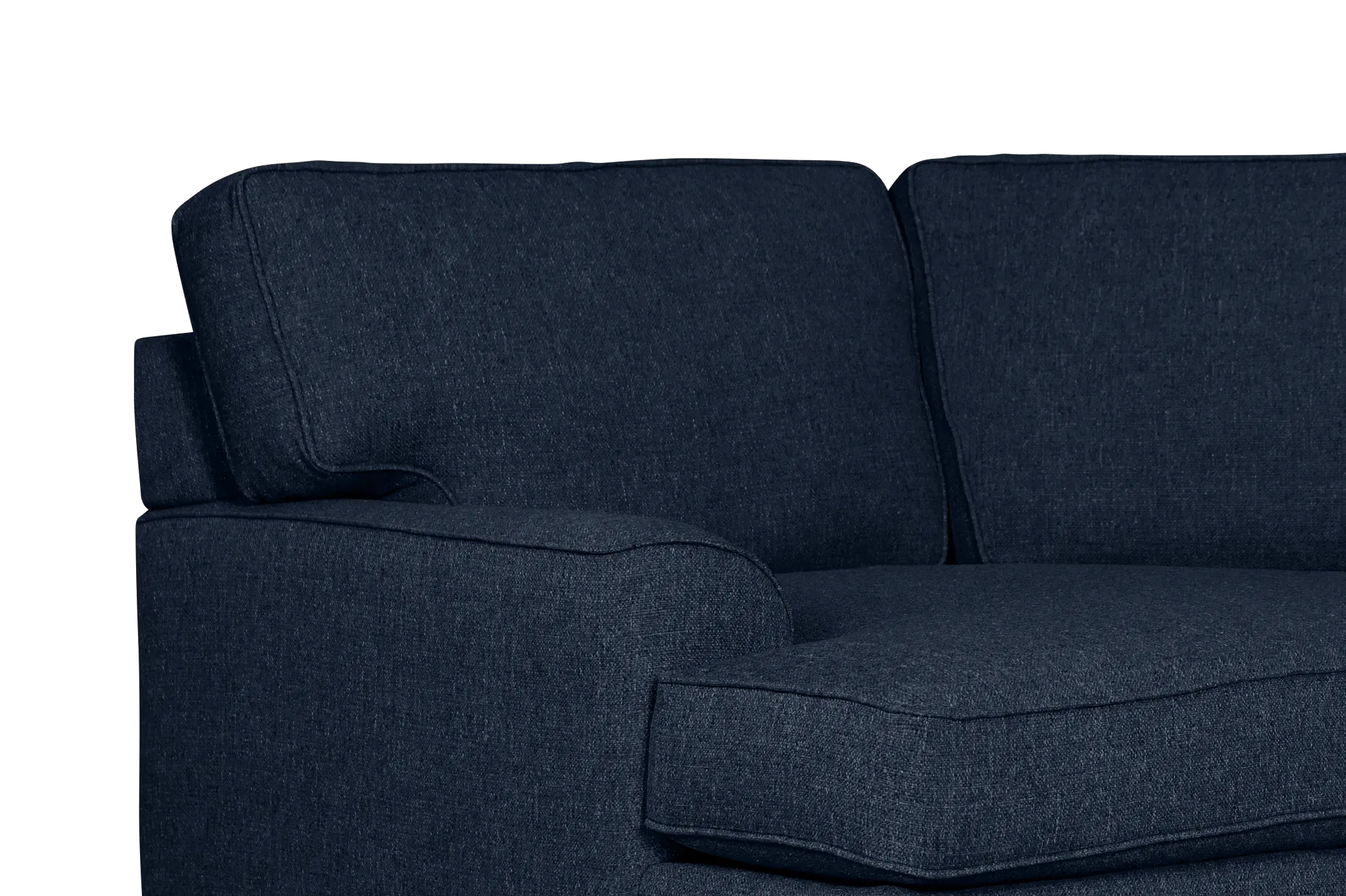 Sinclair Dark Blue Fabric Left Cuddler Memory Foam Sleeper Sectional