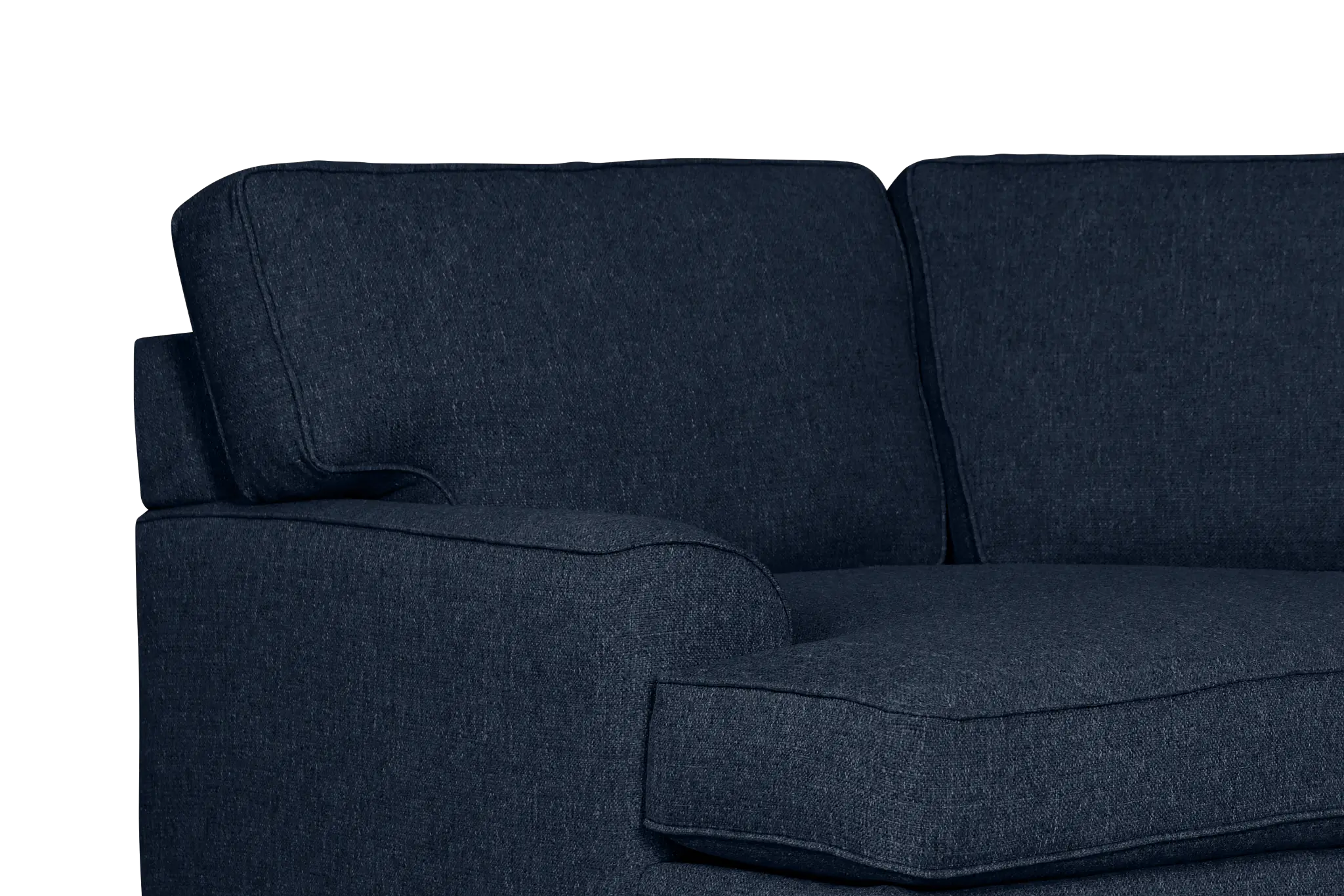 Sinclair Dark Blue Fabric Left Cuddler Memory Foam Sleeper Sectional Sinclair Dark Blue Fabric Left Cuddler Memory Foam Sleeper Sectional