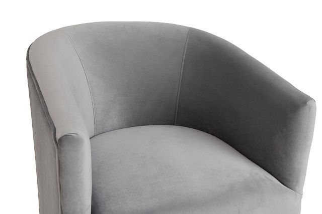 Charlotte Dark Gray Velvet Swivel Accent Chair
