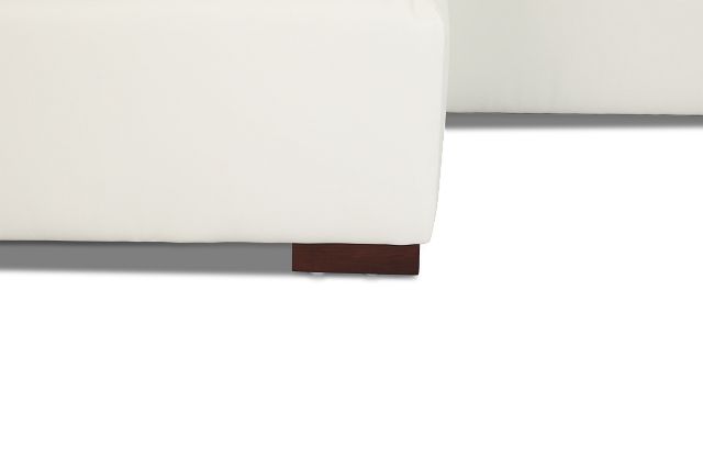 Amari White Leather Large Left Chaise Sectional