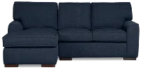 Sinclair Dark Blue Fabric Left Chaise Sectional
