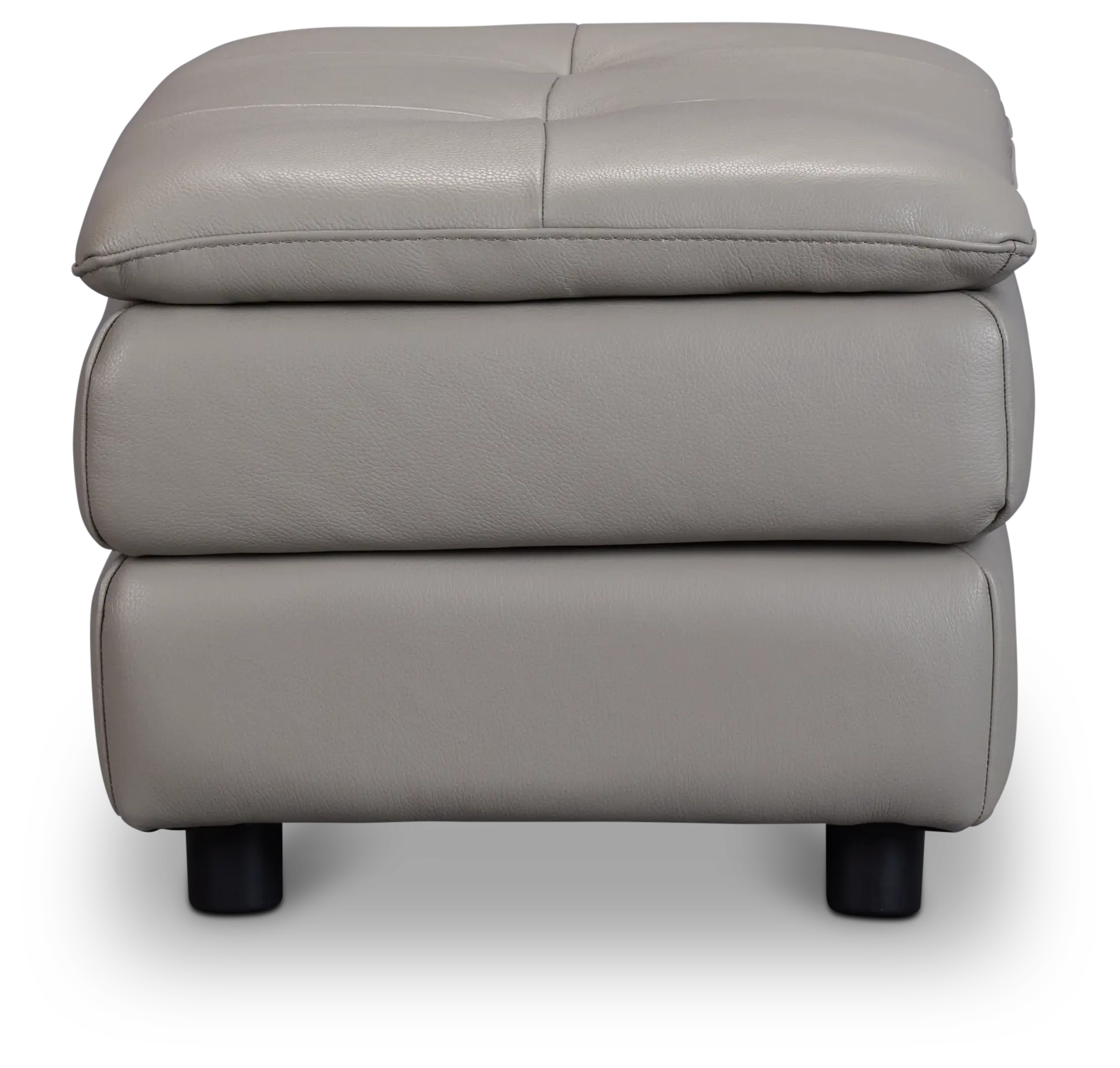 Rowan Gray Leather Ottoman Rowan Gray Leather Ottoman