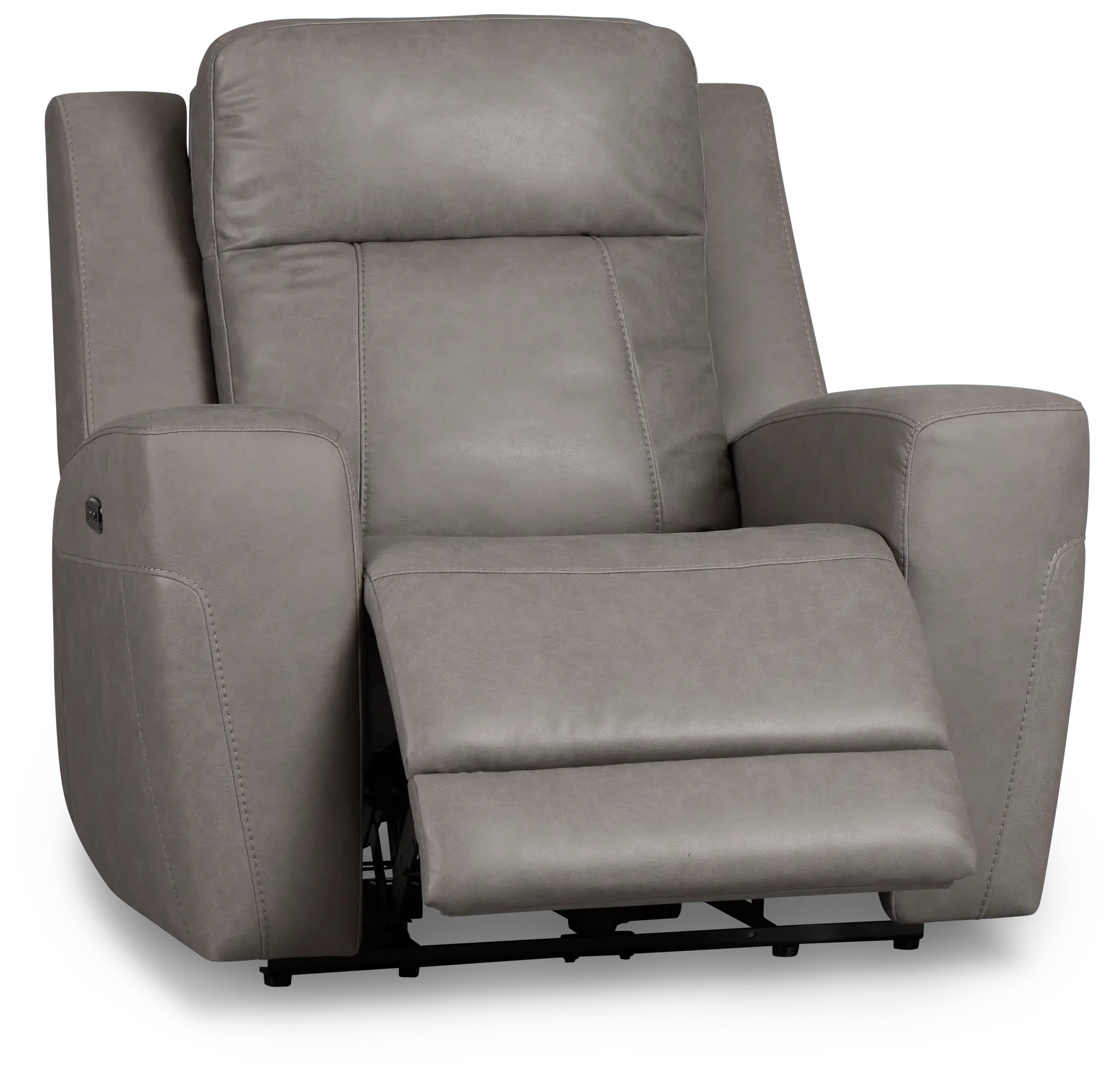 Colton Light Gray Micro Power Recliner With Power Headrest Colton Light Gray Micro Power Recliner With Power Headrest