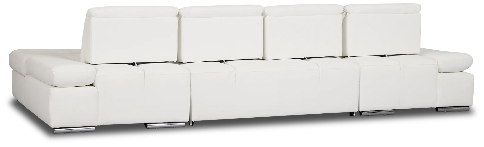 Eden White Micro Double Chaise Sleeper Storage Sectional