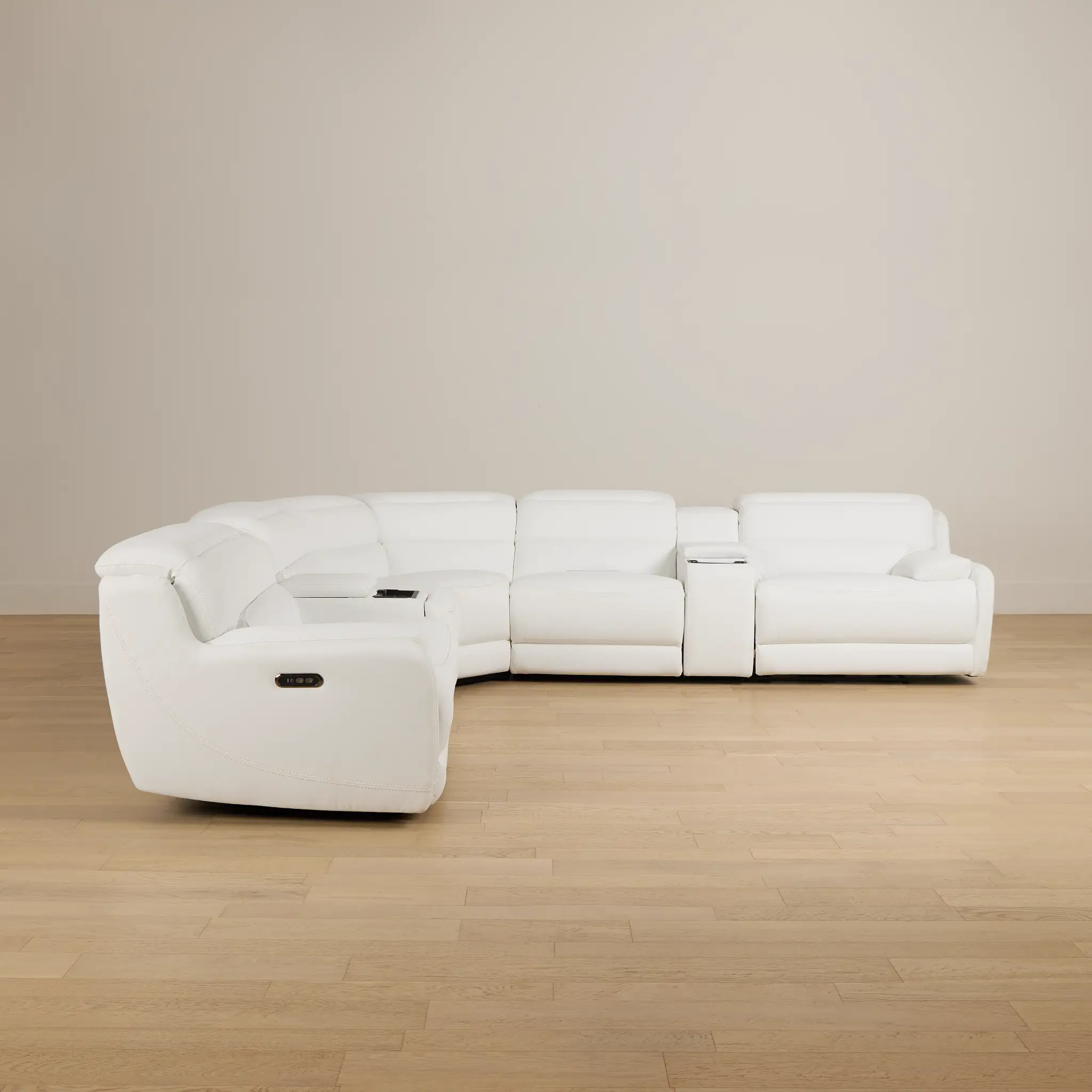 Jett White Micro Large Dual Power Reclining Two-arm Sectional Jett White Micro Large Dual Power Reclining Two-arm Sectional