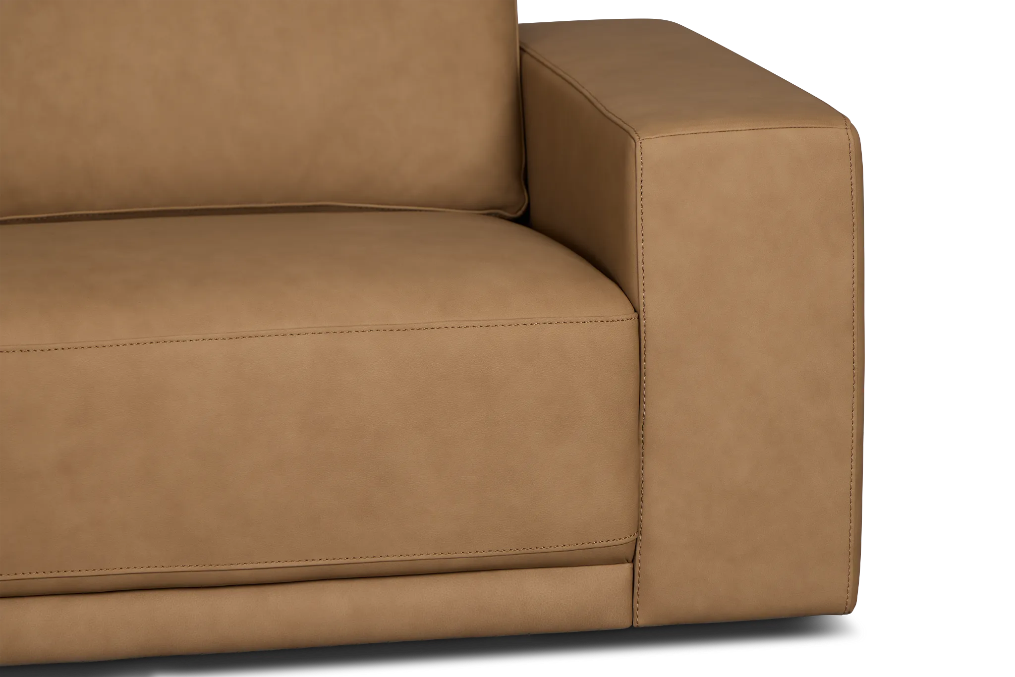 Kellan Light Brown Leather Small Left Chaise Sectional