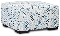 Pfeifer Blue Fabric Cocktail Ottoman