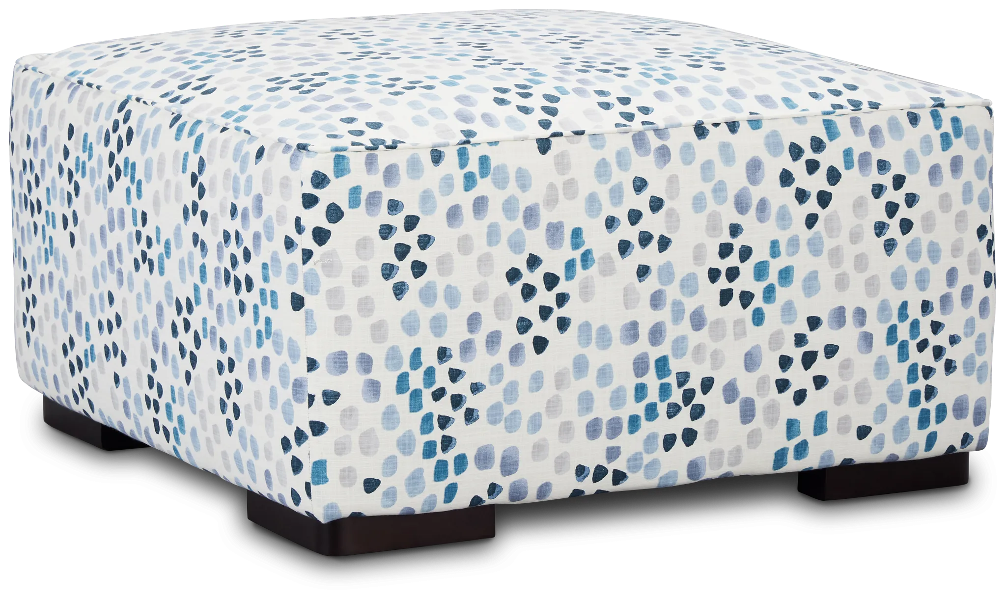 Pfeifer Blue Fabric Cocktail Ottoman