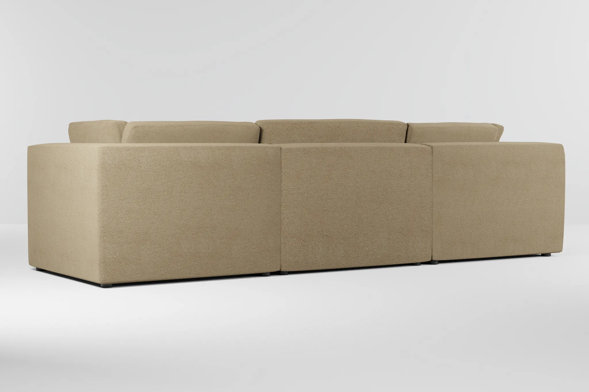 Destin Elite Taupe Fabric 3-piece Modular Sofa