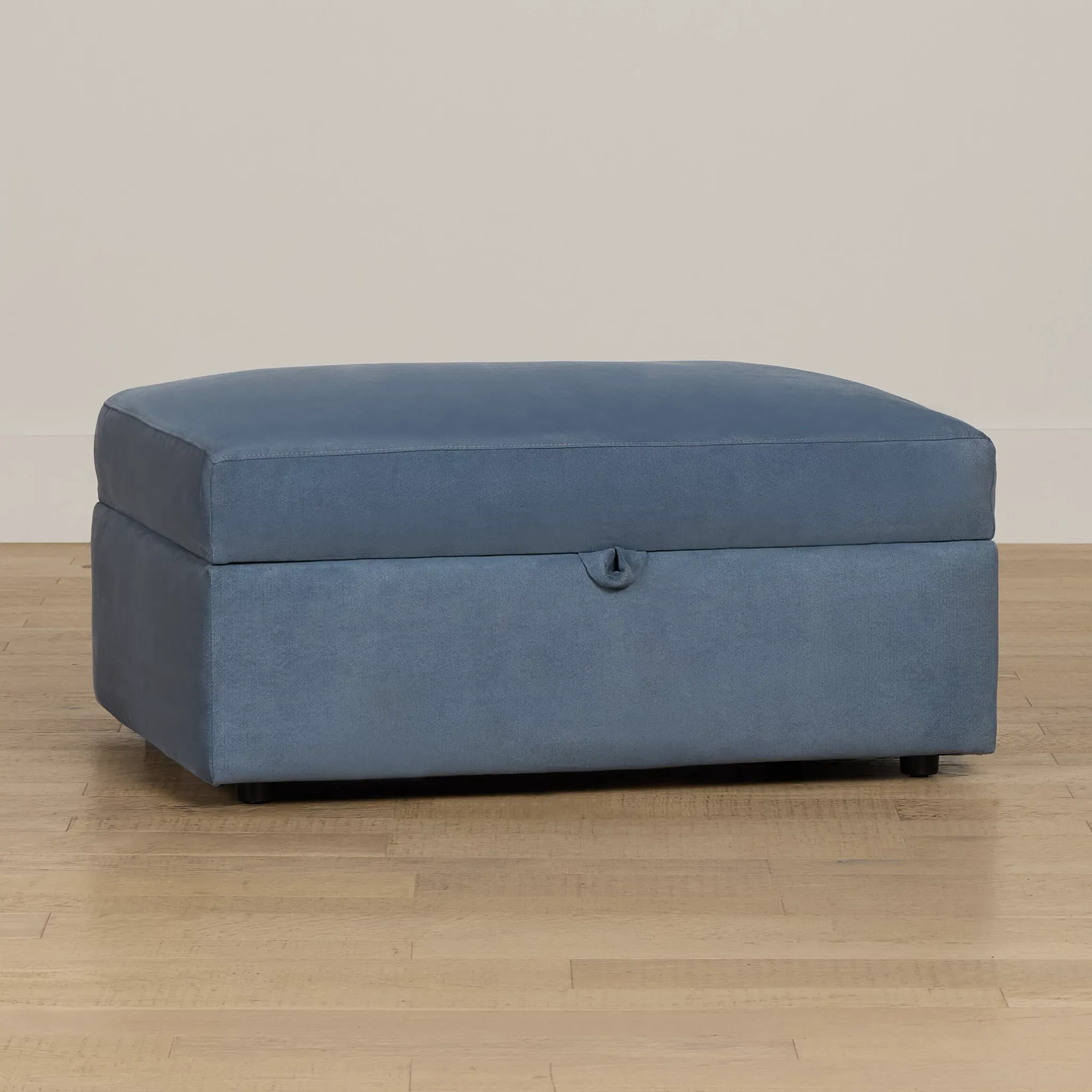 Hudson Blue Fabric Storage Ottoman