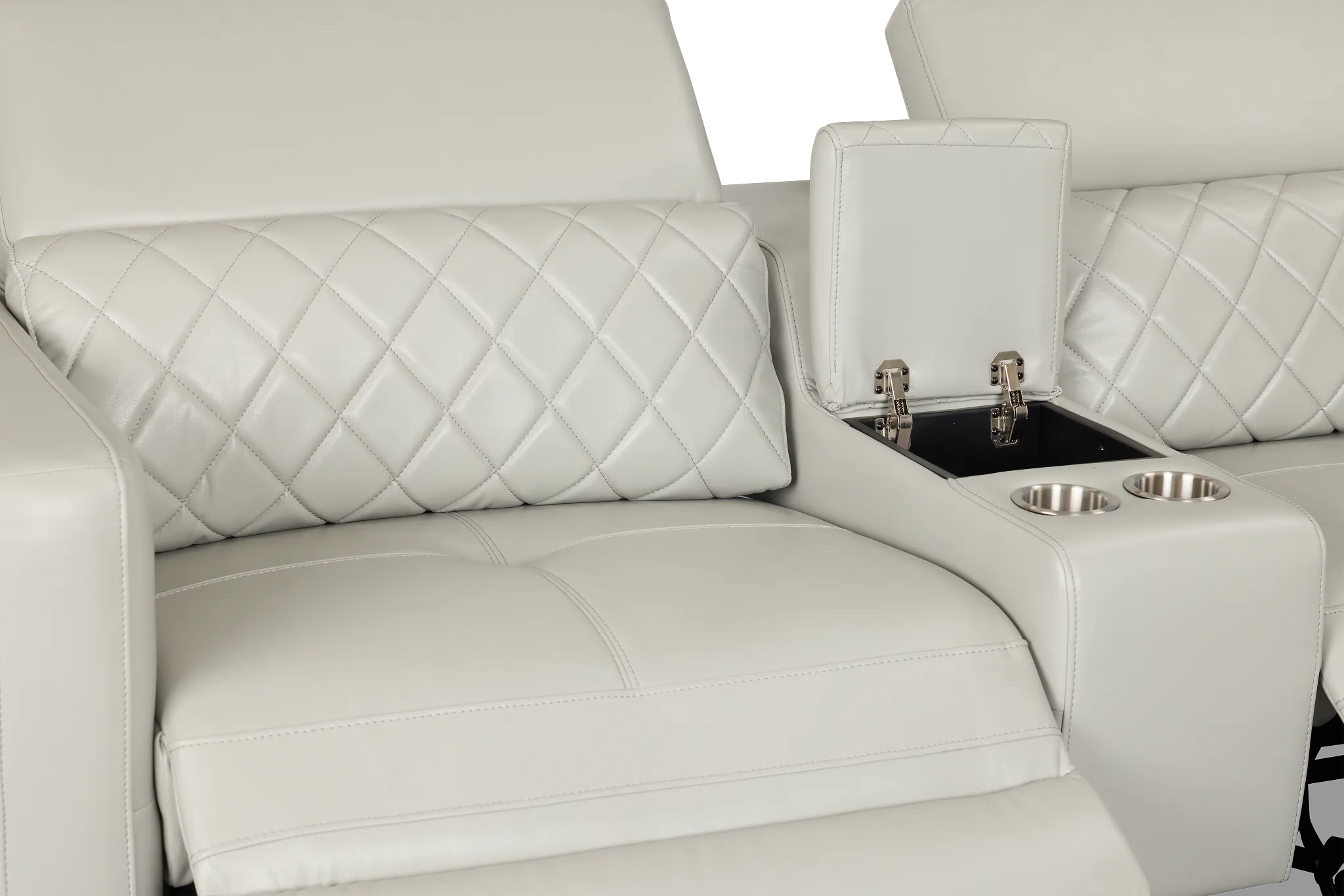 Ava Light Gray Micro Small Dual Power Right Chaise Sectional