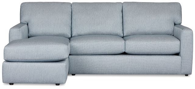 Rhodes Light Blue Fabric Left Chaise Sectional