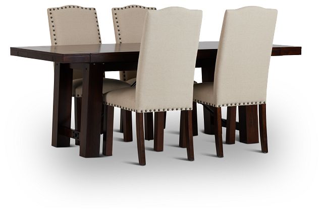 Napa Dark Tone Table & 4 Upholstered Chairs (3)