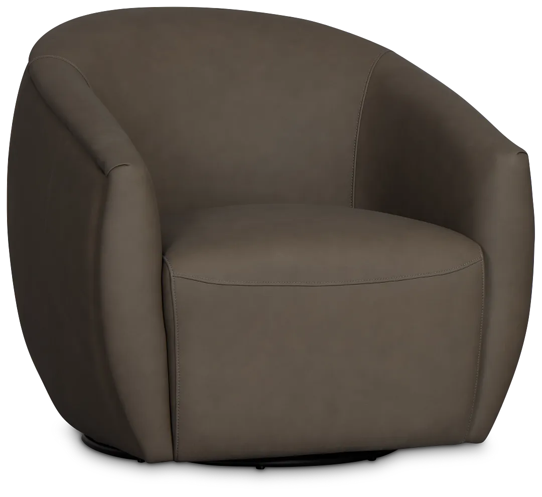 Kellan Dark Gray Leather Swivel Chair