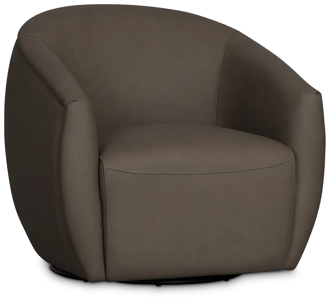 Kellan Dark Gray Leather Swivel Chair Kellan Dark Gray Leather Swivel Chair