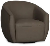 Kellan Dark Gray Leather Swivel Chair
