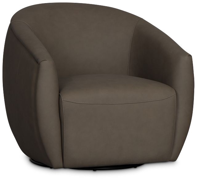 Kellan Dark Gray Leather Swivel Chair