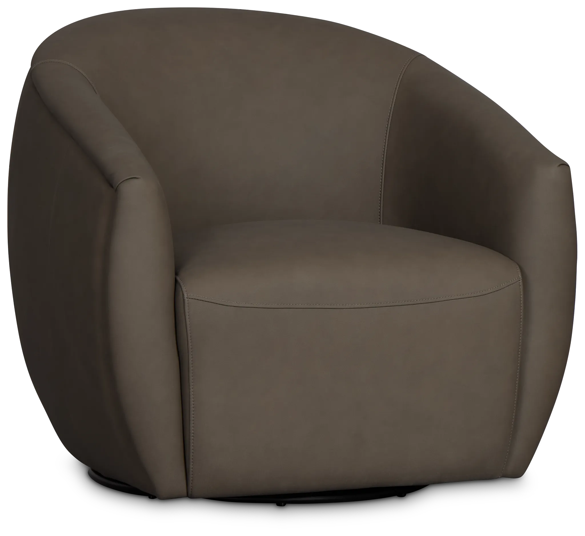 Kellan Dark Gray Leather Swivel Chair