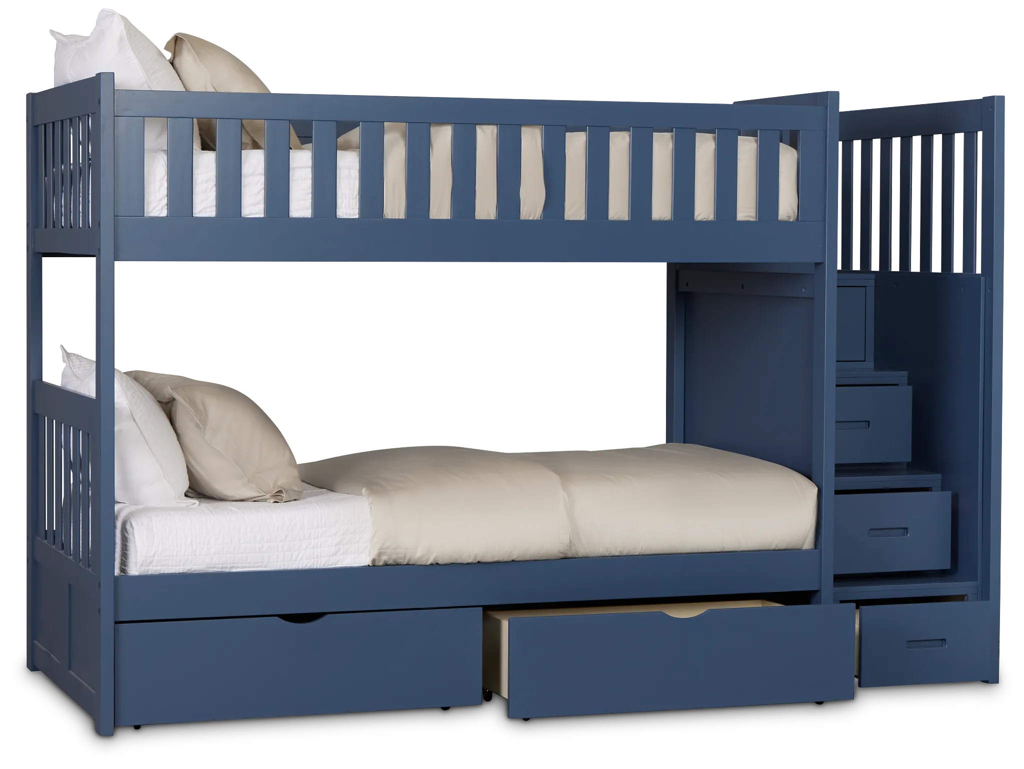 Charleston Dark Blue Step Storage Bunk Bed