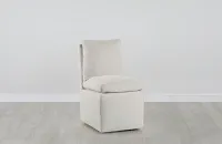 Auden Light Beige Castored Upholstered Side Chair