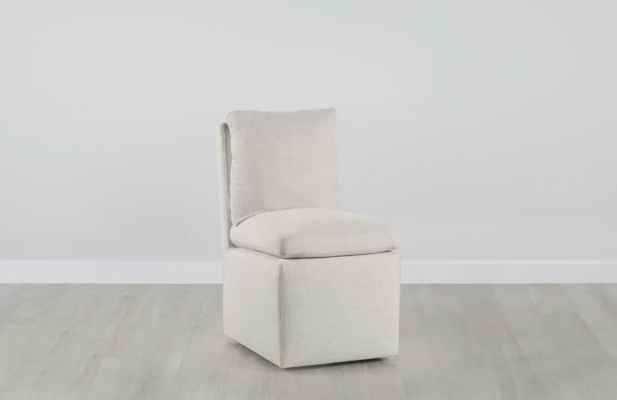 Auden Light Beige Castored Upholstered Side Chair Auden Light Beige Castored Upholstered Side Chair