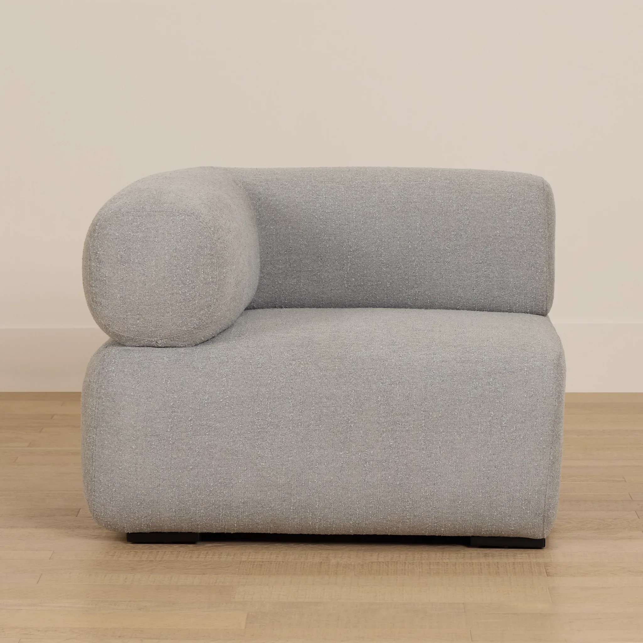 Celeste Light Gray Fabric Left Chair