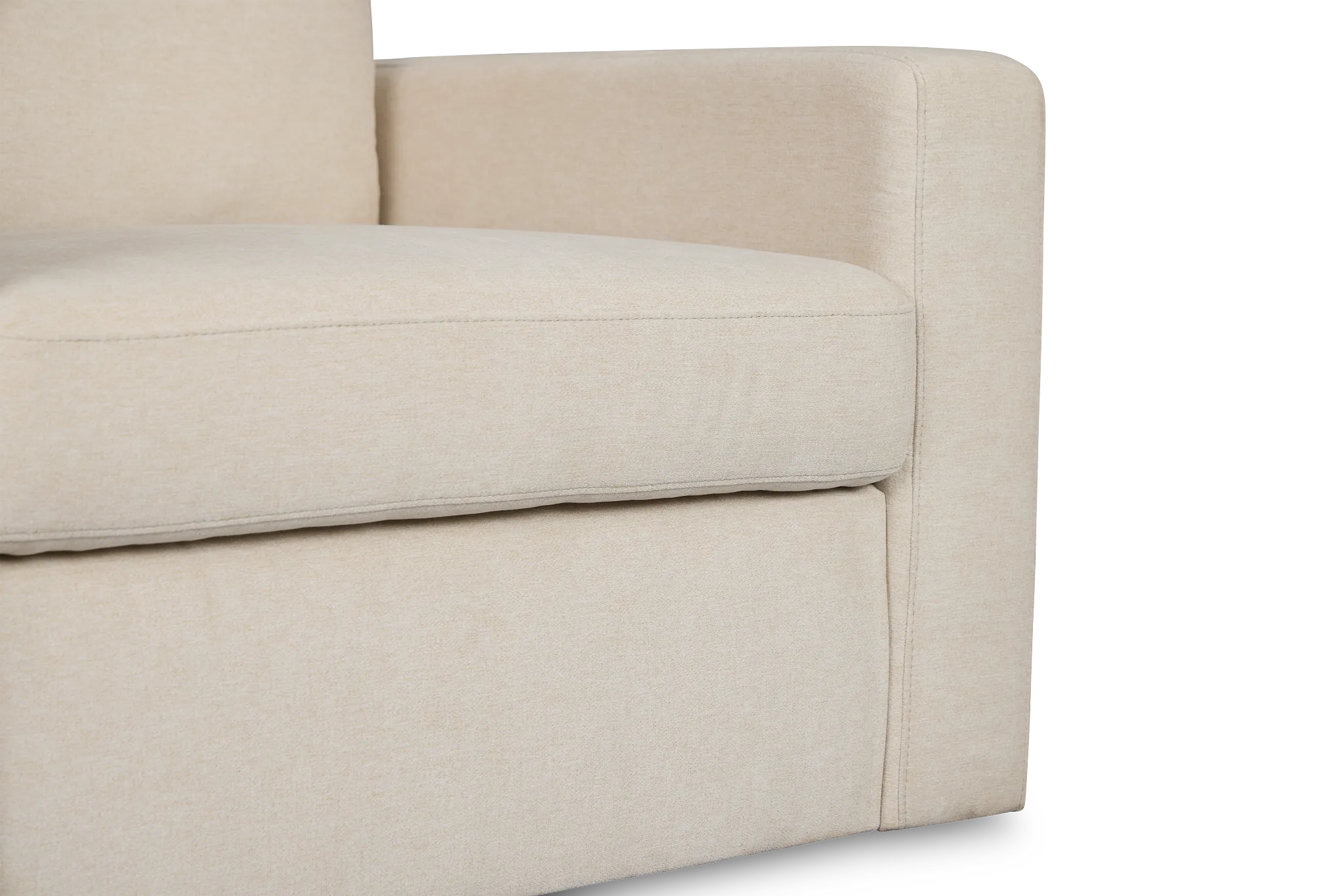 Addie Beige Fabric Small 2-arm Storage Sectional
