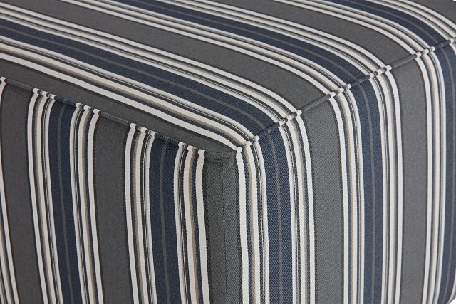 Amuse Blue Stripe Accent Ottoman