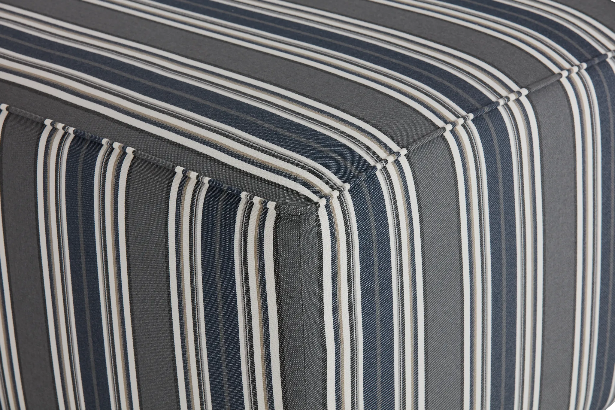 Amuse Blue Stripe Accent Ottoman