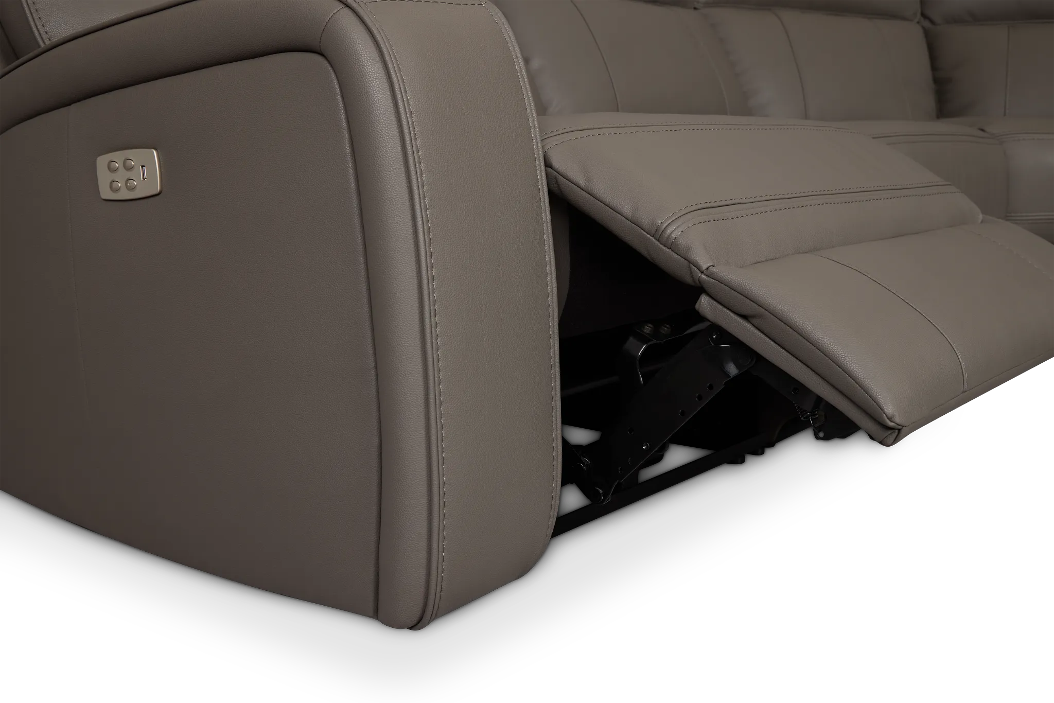 Rhett Gray Micro Small Triple Power Reclining Two-arm Sectional